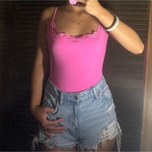 SKIMS Hot Pink Lace Camisole